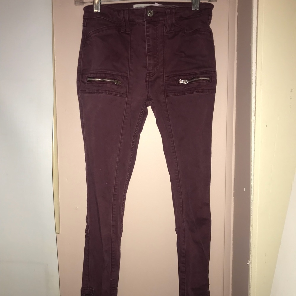 Burgundy Abercrombie and Fitch Jeans